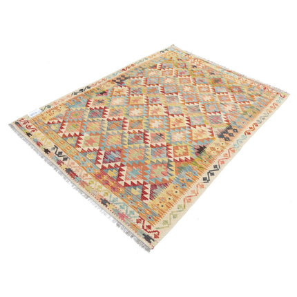 Maimana Kilim 5' 0" X 6' 7" Wool Hand-Woven Kilim 5' 0" X 6' 7" (152 X 201) / Multi / Multi