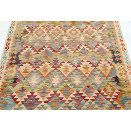 Maimana Kilim 5' 0" X 6' 7" Wool Hand-Woven Kilim 5' 0" X 6' 7" (152 X 201) / Multi / Multi