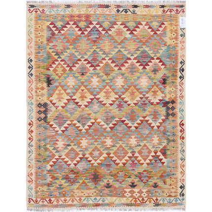 Maimana Kilim Hand-Woven Wool Kilim IVA0033404 - Natalia Rugs