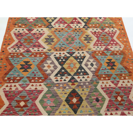 Maimana Kilim 4' 7" X 6' 8" Wool Hand-Woven Kilim 4' 7" X 6' 8" (140 X 203) / Multi / Multi