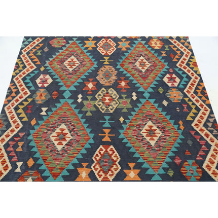 Maimana Kilim 5' 0" X 6' 9" Wool Hand-Woven Kilim 5' 0" X 6' 9" (152 X 206) / Multi / Multi