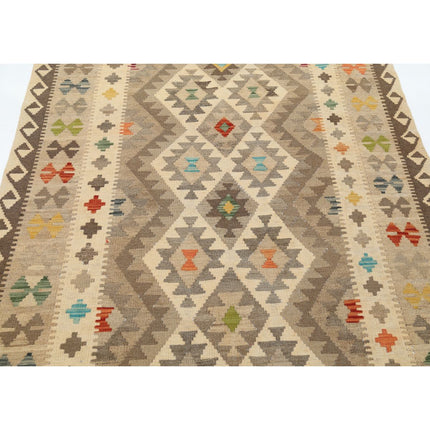 Maimana Kilim 4' 8" X 6' 9" Wool Hand-Woven Kilim 4' 8" X 6' 9" (142 X 206) / Multi / Multi