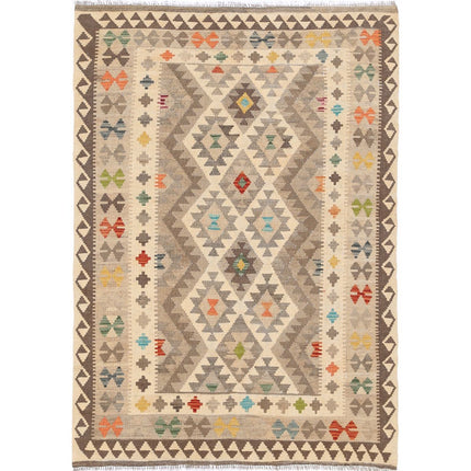 Maimana Kilim Hand-Woven Wool Kilim IVA0033431 - Natalia Rugs