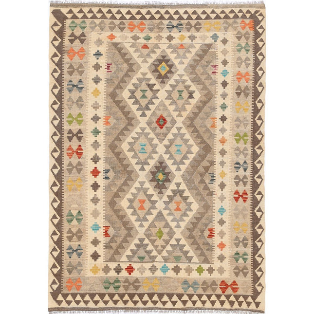 Maimana Kilim Hand-Woven Wool Kilim IVA0033431 - Natalia Rugs