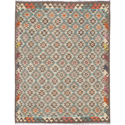 Maimana Kilim Hand-Woven Wool Kilim IVA0033436 - Natalia Rugs