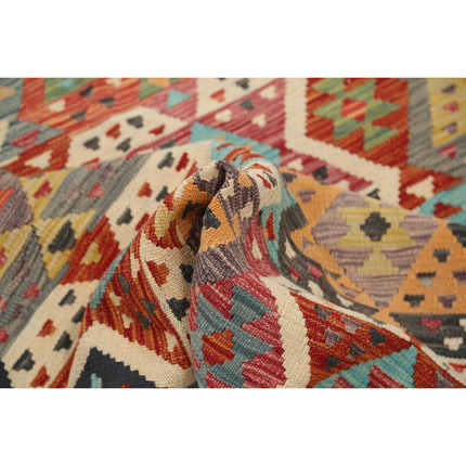 Maimana Kilim 4' 9" X 6' 6" Wool Hand-Woven Kilim 4' 9" X 6' 6" (145 X 198) / Multi / Multi