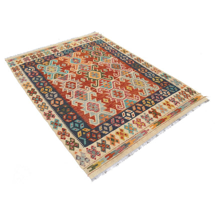 Maimana Kilim 4' 10" X 6' 7" Wool Hand-Woven Kilim 4' 10" X 6' 7" (147 X 201) / Multi / Multi