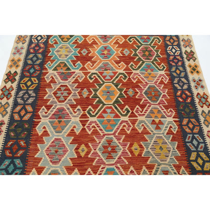 Maimana Kilim 4' 10" X 6' 7" Wool Hand-Woven Kilim 4' 10" X 6' 7" (147 X 201) / Multi / Multi