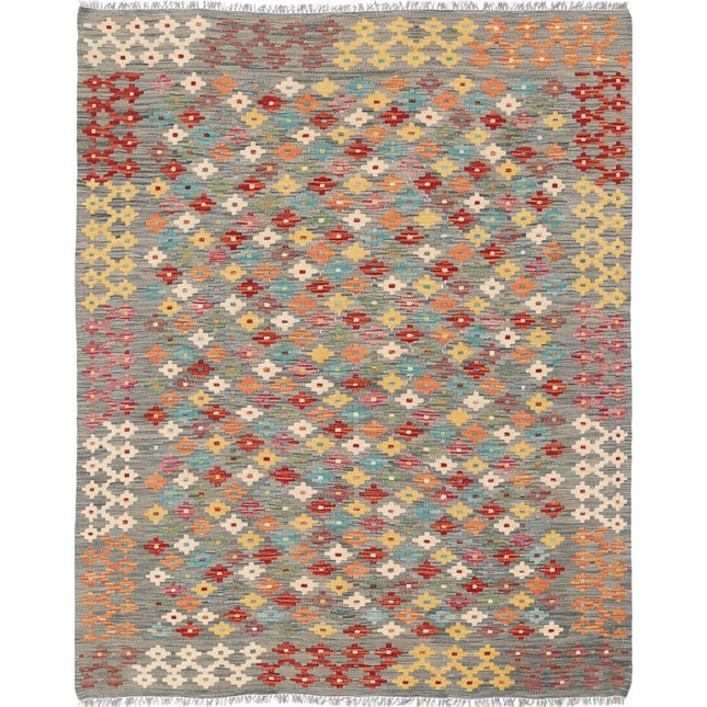 Maimana Kilim Hand-Woven Wool Kilim IVA0033460 - Natalia Rugs