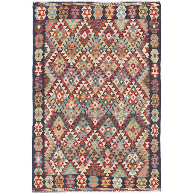 Maimana Kilim Hand-Woven Wool Kilim IVA0033476 - Natalia Rugs