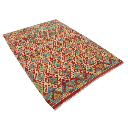 Maimana Kilim 5' 0" X 6' 9" Wool Hand-Woven Kilim 5' 0" X 6' 9" (152 X 206) / Multi / Multi