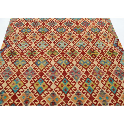 Maimana Kilim 5' 0" X 6' 9" Wool Hand-Woven Kilim 5' 0" X 6' 9" (152 X 206) / Multi / Multi