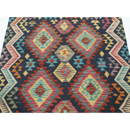 Maimana Kilim 3' 11" X 5' 8" Wool Hand-Woven Kilim 3' 11" X 5' 8" (119 X 173) / Multi / Multi