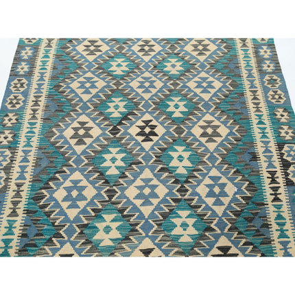 Maimana Kilim 4' 2" X 6' 1" Wool Hand-Woven Kilim 4' 2" X 6' 1" (127 X 185) / Multi / Multi