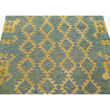 Maimana Kilim 4' 2" X 5' 10" Wool Hand-Woven Kilim 4' 2" X 5' 10" (127 X 178) / Multi / Multi