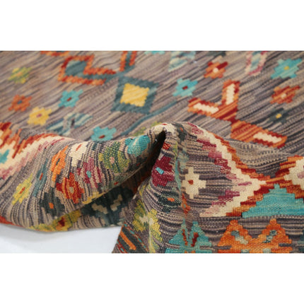 Maimana Kilim 4' 0" X 5' 10" Wool Hand-Woven Kilim 4' 0" X 5' 10" (122 X 178) / Multi / Multi