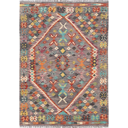 Maimana Kilim Hand-Woven Wool Kilim IVA0033556 - Natalia Rugs