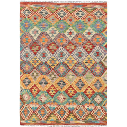 Maimana Kilim Hand-Woven Wool Kilim IVA0033560 - Natalia Rugs