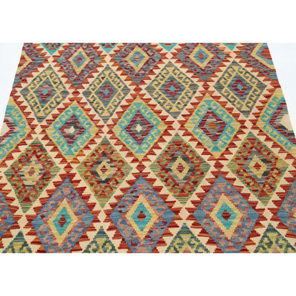 Maimana Kilim 4' 4" X 6' 2" Wool Hand-Woven Kilim 4' 4" X 6' 2" (132 X 188) / Multi / Multi