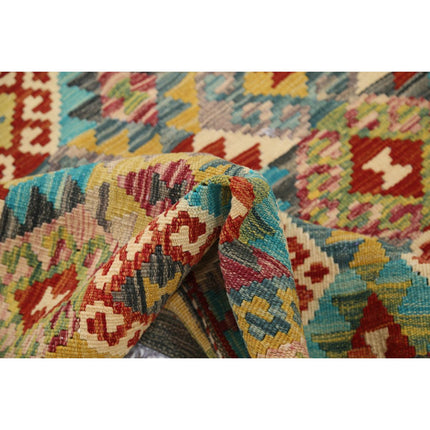 Maimana Kilim 4' 2" X 5' 10" Wool Hand-Woven Kilim 4' 2" X 5' 10" (127 X 178) / Multi / Multi