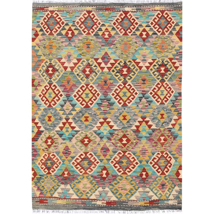 Maimana Kilim Hand-Woven Wool Kilim IVA0033564 - Natalia Rugs