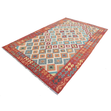 Maimana Kilim 6' 7" X 9' 11" Wool Hand-Woven Kilim 6' 7" X 9' 11" (201 X 302) / Multi / Multi