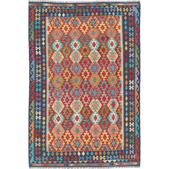 Maimana Kilim Hand-Woven Wool Kilim IVA0033584 - Natalia Rugs