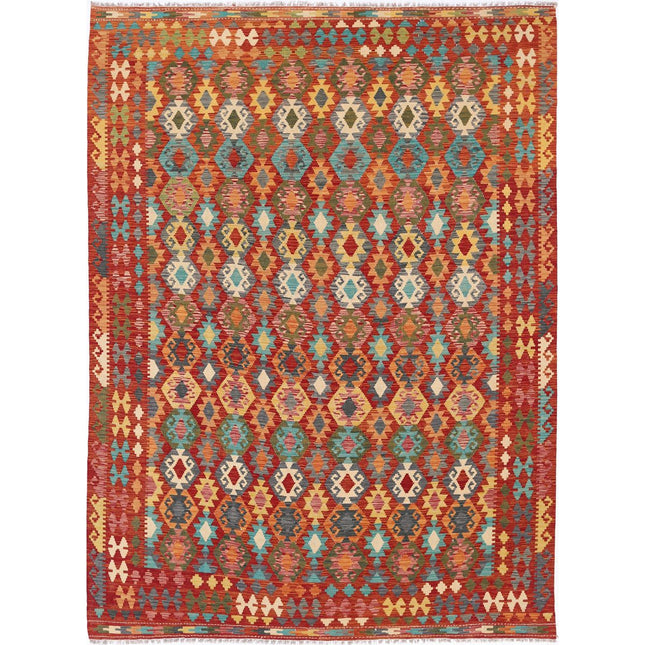 Maimana Kilim Hand-Woven Wool Kilim IVA0033590 - Natalia Rugs