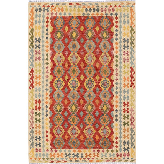 Maimana Kilim Hand-Woven Wool Kilim IVA0033607 - Natalia Rugs