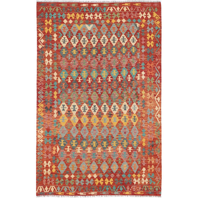 Maimana Kilim Hand-Woven Wool Kilim IVA0033614 - Natalia Rugs