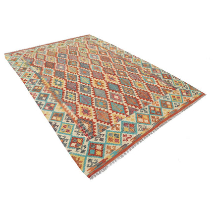 Maimana Kilim 6' 10" X 9' 9" Wool Hand-Woven Kilim 6' 10" X 9' 9" (208 X 297) / Multi / Multi