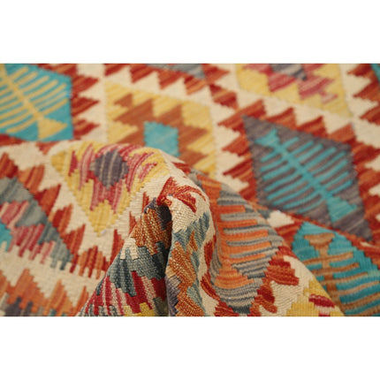 Maimana Kilim 6' 10" X 9' 9" Wool Hand-Woven Kilim 6' 10" X 9' 9" (208 X 297) / Multi / Multi