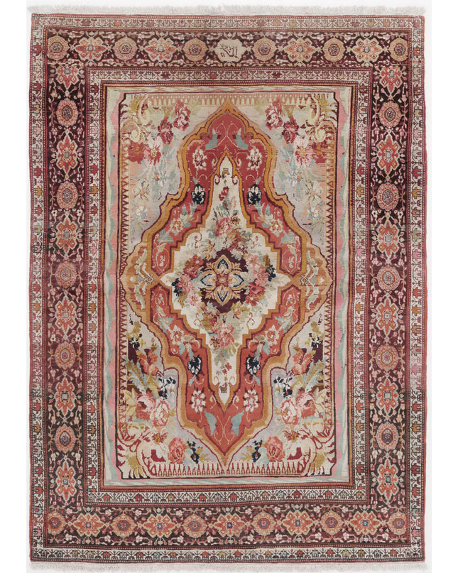 Malayer 4' 5" X 6' 3" Hand Knotted Wool Rug 4' 5" X 6' 3" (135 X 191) / Multi / Wool