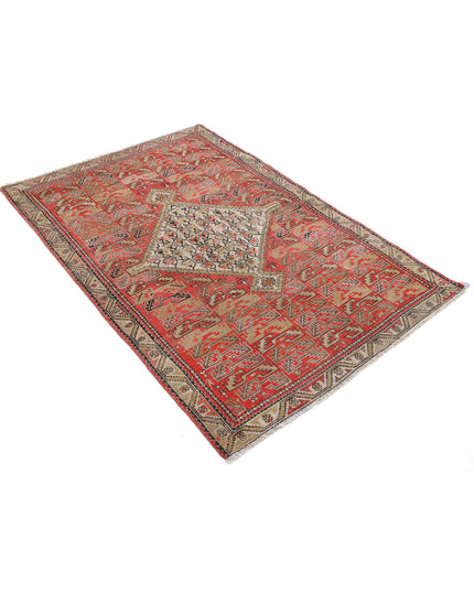 Malayer 3' 9" X 5' 7" Hand Knotted Wool Rug 3' 9" X 5' 7" (114 X 170) / Rust / Wool