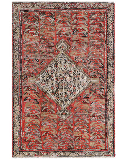 Malayer 3' 9" X 5' 7" Hand Knotted Wool Rug 3' 9" X 5' 7" (114 X 170) / Rust / Wool