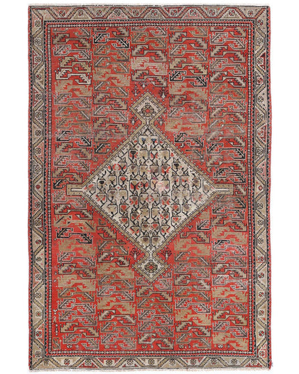 Malayer 3' 9" X 5' 7" Hand Knotted Wool Rug 3' 9" X 5' 7" (114 X 170) / Rust / Wool