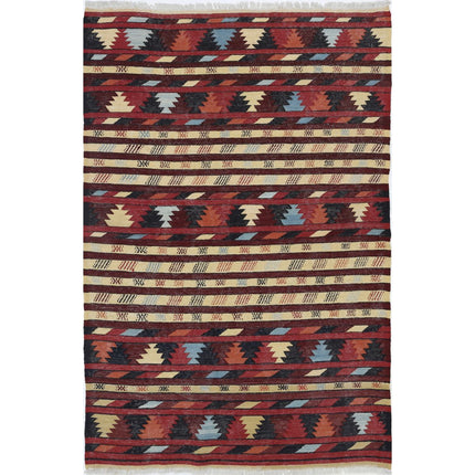 Maliki Kilim Hand-Woven Wool Kilim IVA0004048 - Natalia Rugs