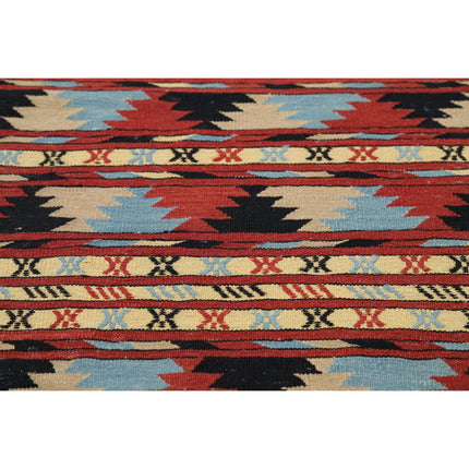 Maliki Kilim 3' 4" X 4' 9" Wool Hand-Woven Kilim 3' 4" X 4' 9" (102 X 145) / Multi / Multi