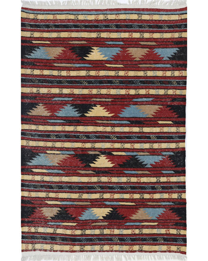 Maliki Kilim Hand-Woven Wool Kilim IVA0006928 - Natalia Rugs