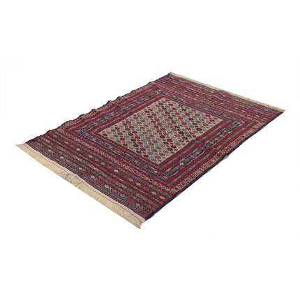 Maliki Kilim 3' 10" X 5' 9" Wool Hand-Woven Kilim 3' 10" X 5' 9" (117 X 175) / Multi / Multi