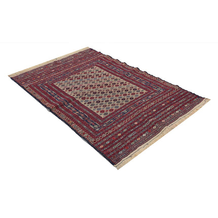 Maliki Kilim 3' 10" X 5' 9" Wool Hand-Woven Kilim 3' 10" X 5' 9" (117 X 175) / Multi / Multi