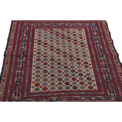 Maliki Kilim 3' 10" X 5' 9" Wool Hand-Woven Kilim 3' 10" X 5' 9" (117 X 175) / Multi / Multi