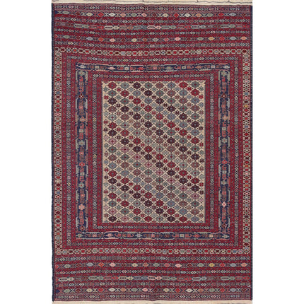 Maliki Kilim Hand-Woven Wool Kilim IVA0024119 - Natalia Rugs