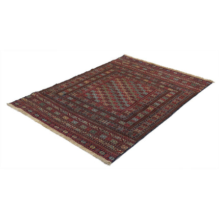 Maliki Kilim 4' 2" X 5' 11" Wool Hand-Woven Kilim 4' 2" X 5' 11" (127 X 180) / Multi / Multi