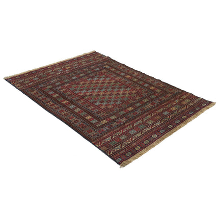 Maliki Kilim 4' 2" X 5' 11" Wool Hand-Woven Kilim 4' 2" X 5' 11" (127 X 180) / Multi / Multi