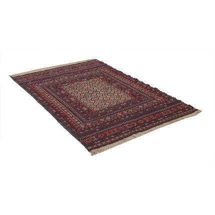 Maliki Kilim 4' 0" X 5' 9" Wool Hand-Woven Kilim 4' 0" X 5' 9" (122 X 175) / Multi / Multi