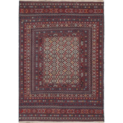 Maliki Kilim Hand-Woven Wool Kilim IVA0024121 - Natalia Rugs