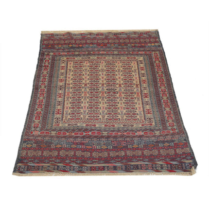 Maliki Kilim 2' 8" X 4' 5" Wool Hand-Woven Kilim 2' 8" X 4' 5" (81 X 135) / Multi / Multi