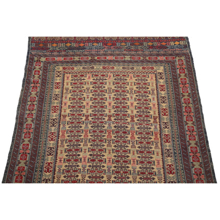 Maliki Kilim 2' 8" X 4' 5" Wool Hand-Woven Kilim 2' 8" X 4' 5" (81 X 135) / Multi / Multi