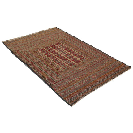 Maliki Kilim 3' 11" X 6' 0" Wool Hand-Woven Kilim 3' 11" X 6' 0" (119 X 183) / Multi / Multi